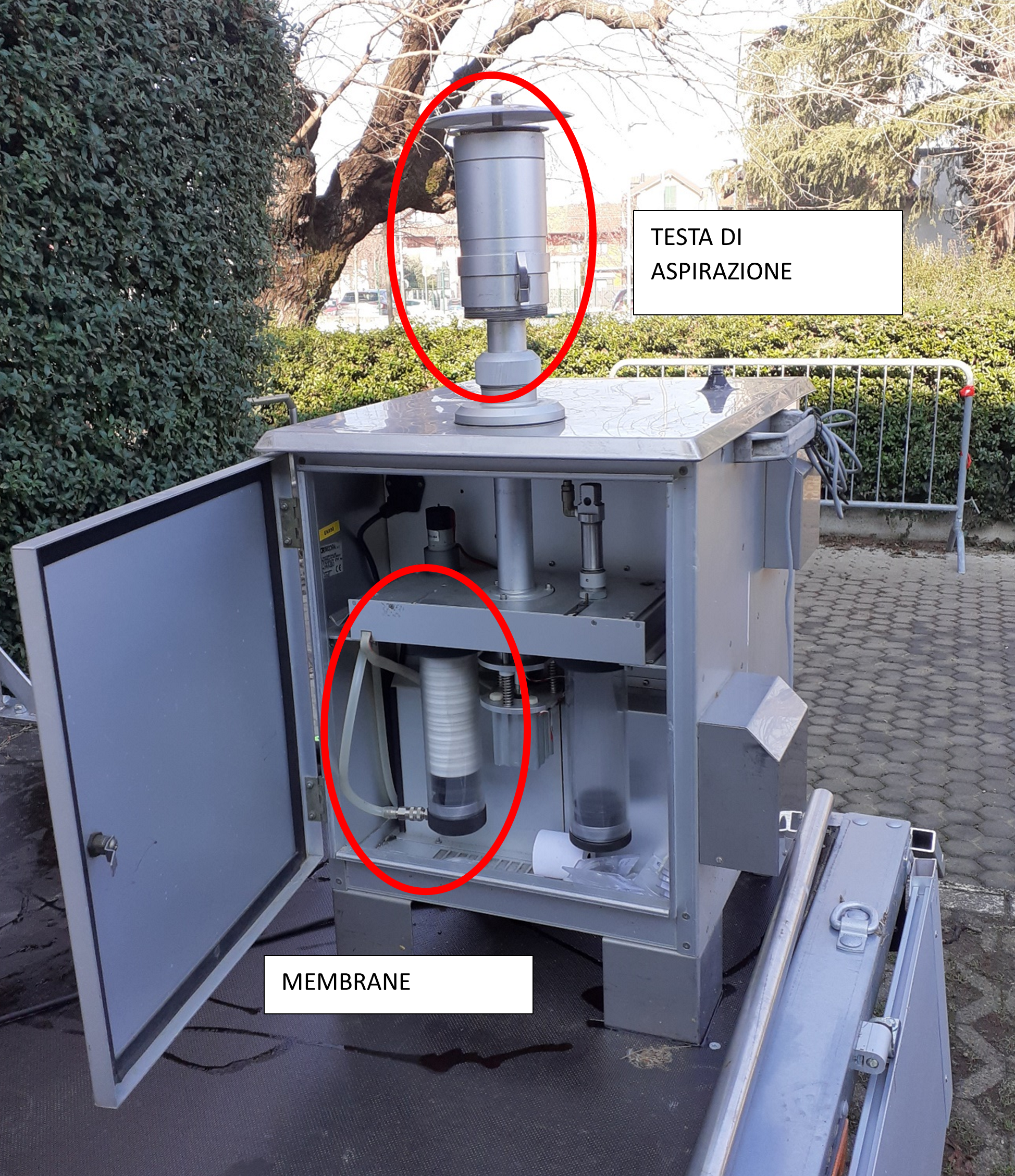testa di aspirazione e membrane